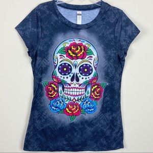 🌸 Halloween top skeleton skull print